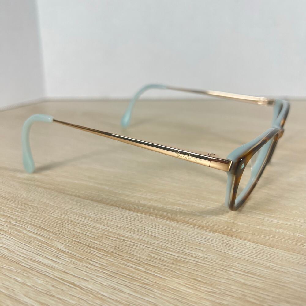 Lilly Pulitzer TO Faye Eyeglasses Tortoise Ice Blue Gold Flex Hinge 49-15-135 - Picture 2 of 10